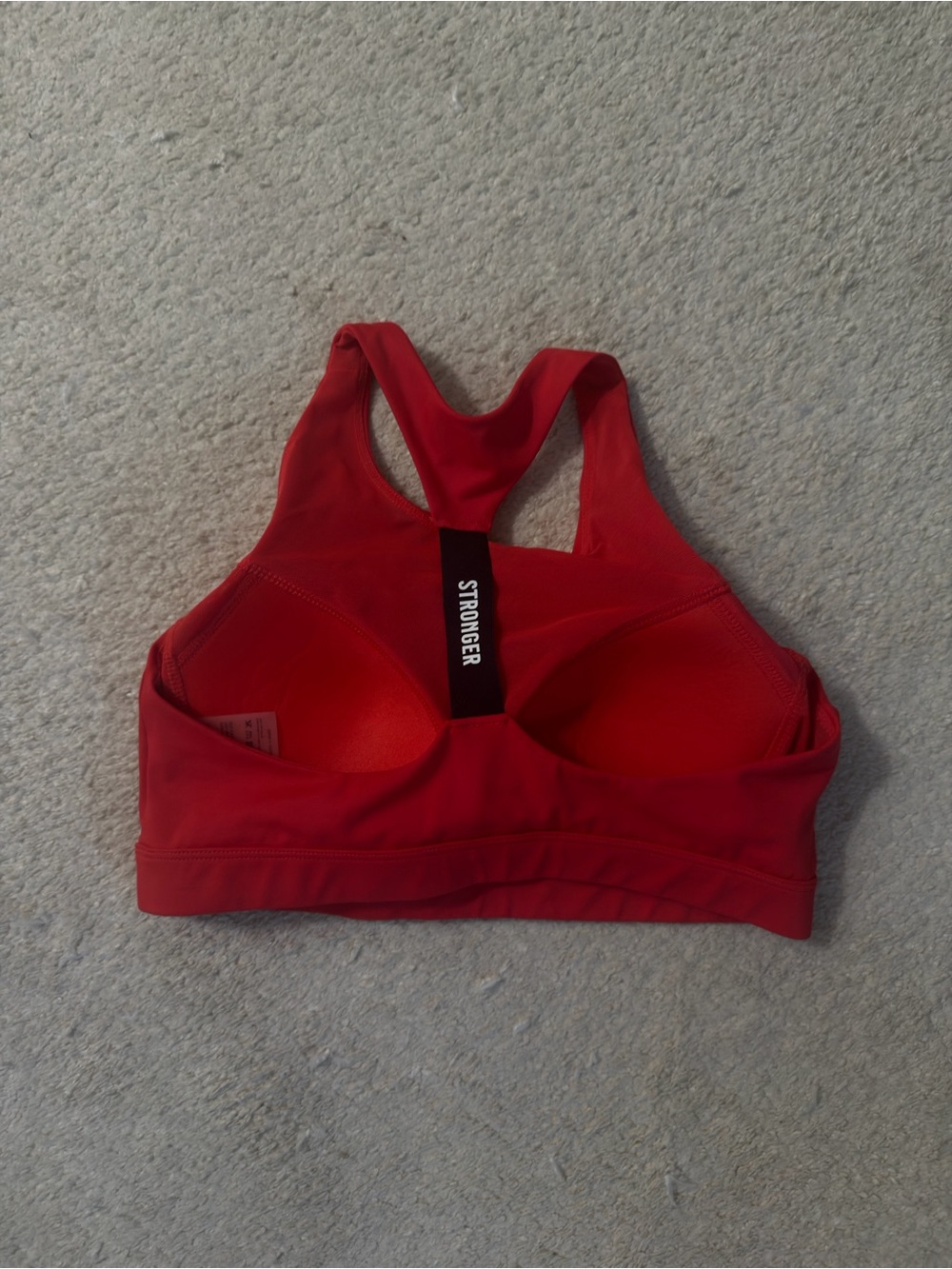STRONGER Red Racerback Sports Bra - Picture 2 of 3